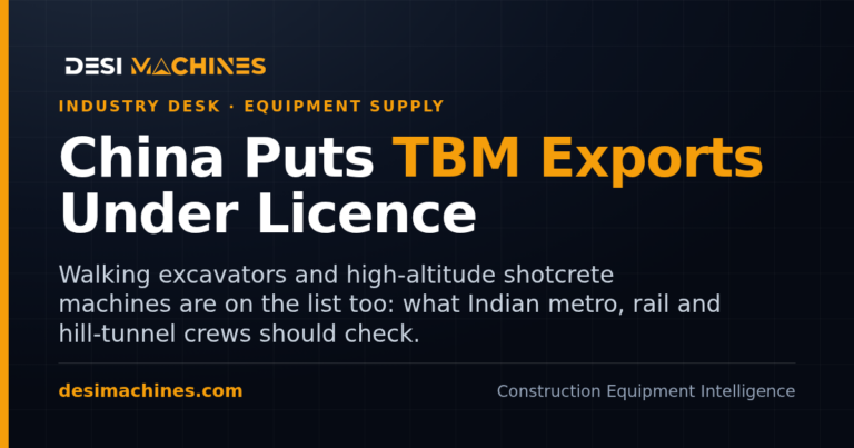 China TBM Export Controls From 18 November: What India’s Tunnel Jobs Face
