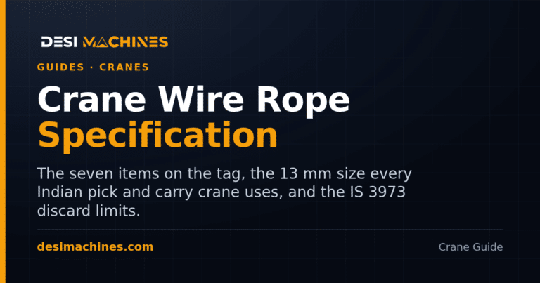 Crane Wire Rope Specification: Size, Construction, Grade and Discard Limits