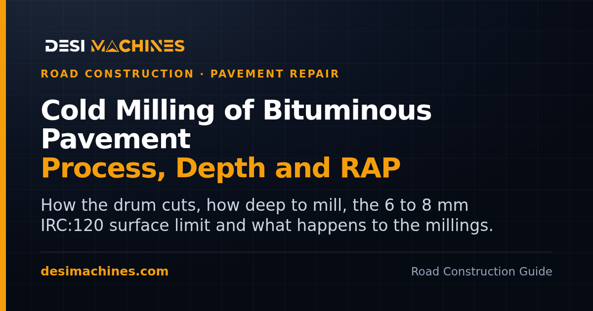 Cold Milling of Bituminous Pavement: Process, Depth and RAP