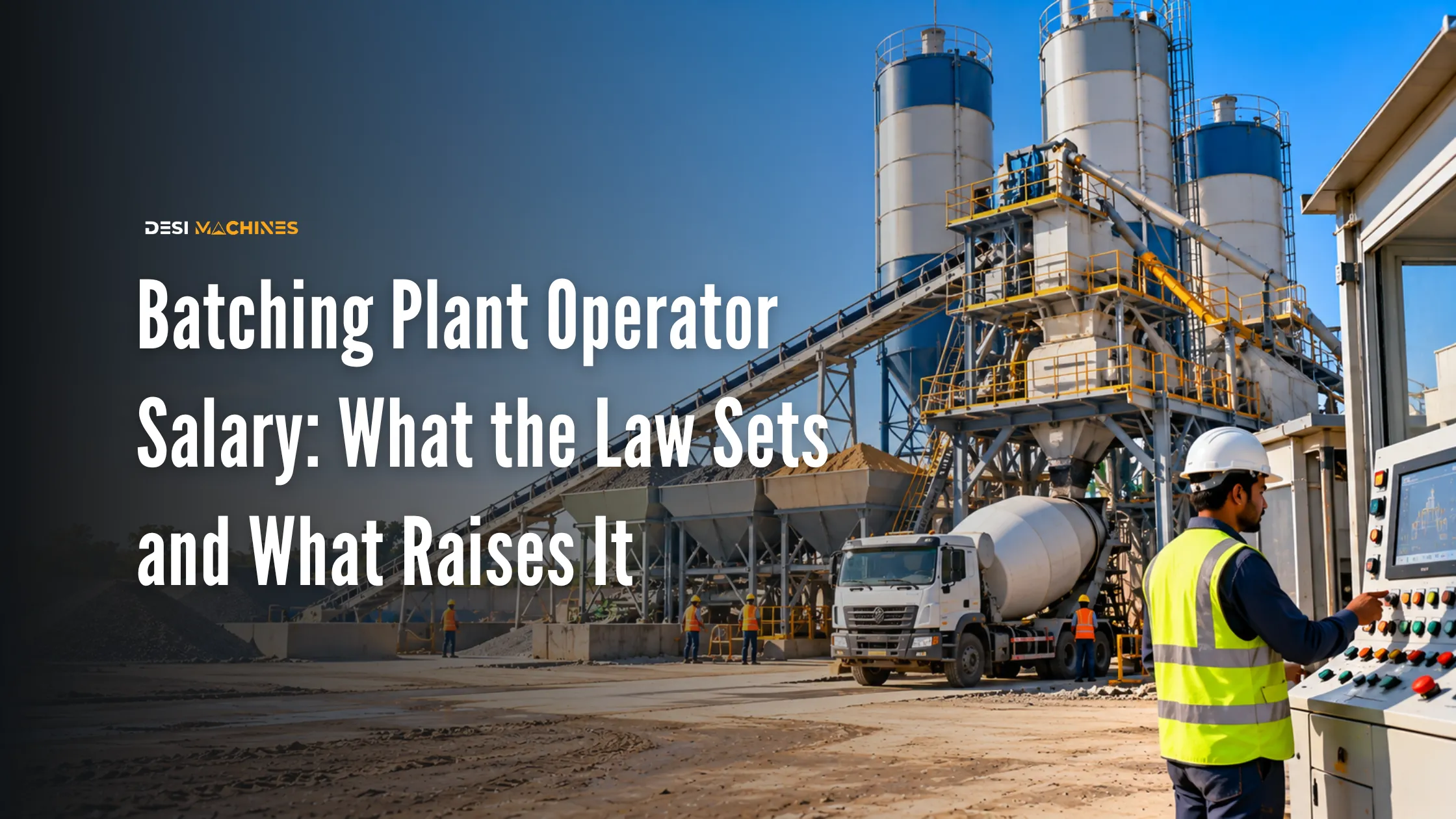 Batching Plant Operator Salary in India: What the Law Sets and What Raises It