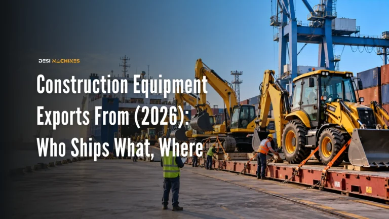 Construction Equipment Exports From India (2026): Who Ships What, Where