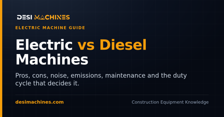 Electric vs Diesel Construction Machines: Pros, Cons, Maintenance, Noise, Emissions and Duty Cycle