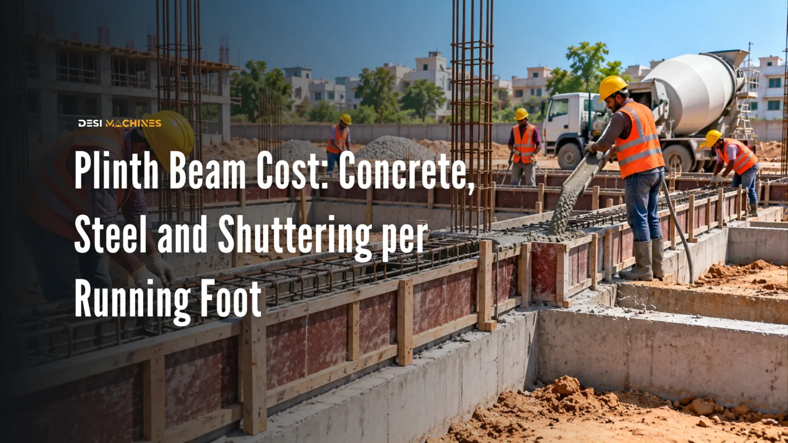 Plinth Beam Cost: Concrete, Steel and Shuttering per Running Foot