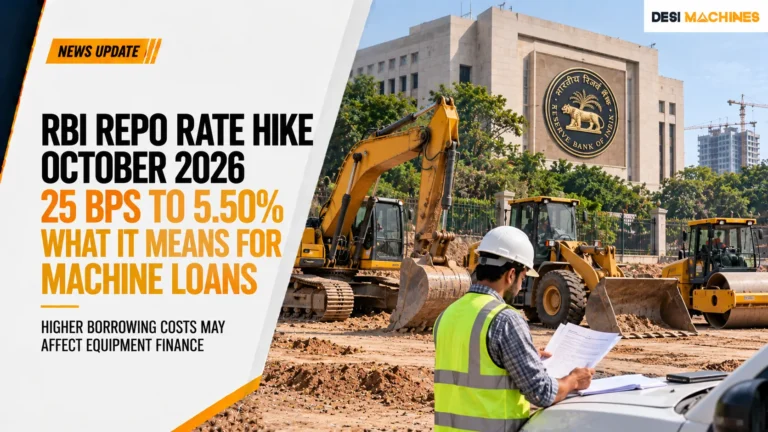 RBI Repo Rate Hike October 2026: 25 bps to 5.50% and What It Does to Machine Loans