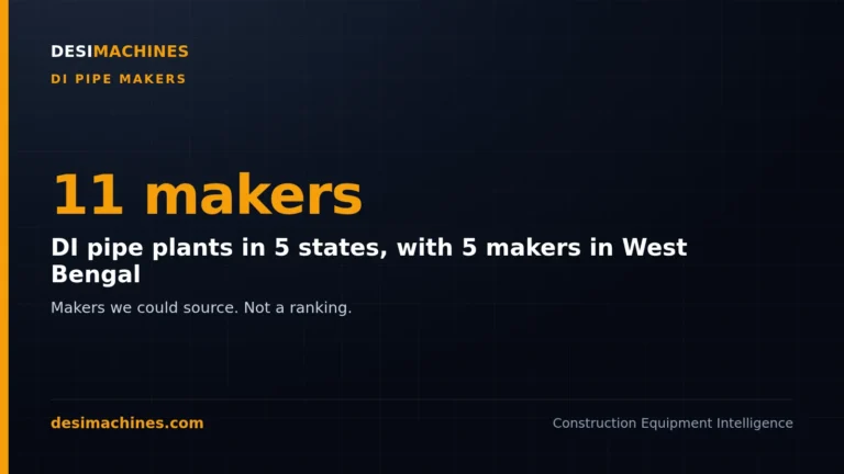 DI pipe makers in India: 11 makers with plants in 5 states, 5 of them in West Bengal