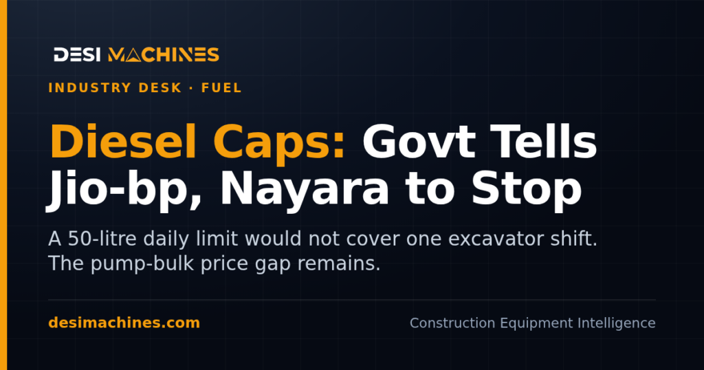 Diesel Sales Cap at Jio-bp, Nayara Pumps: Govt Says Stop