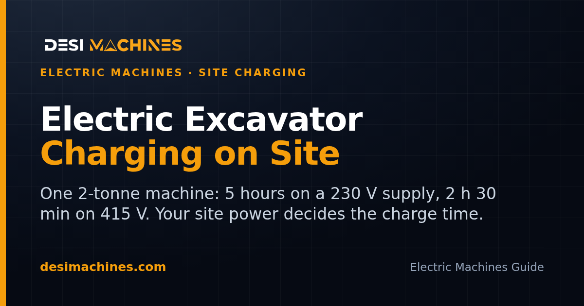 Charging an Electric Excavator on Site: Power Supply, Chargers and Charging Time