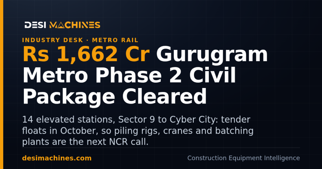 Gurugram Metro Phase 2: Haryana Clears Rs 1,662 Crore Civil Package