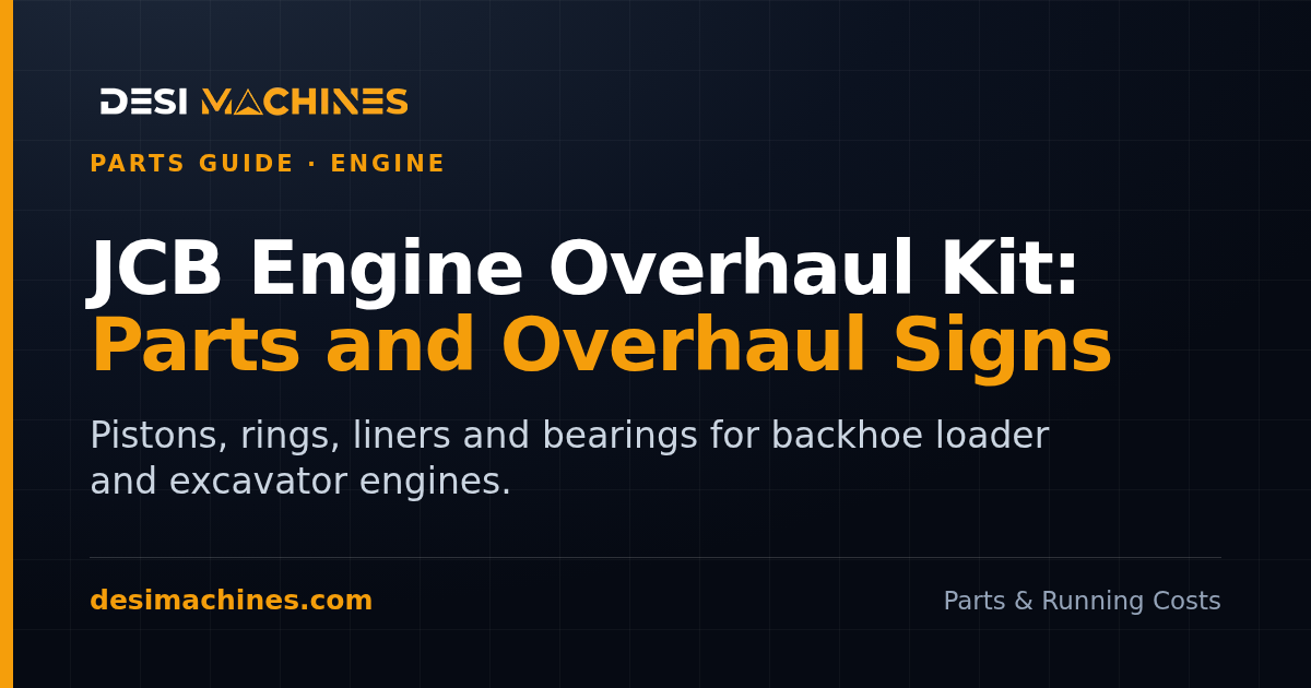 Backhoe Loader (JCB) and Excavator Engine Overhaul Kit: What Is in It and When It Is Due