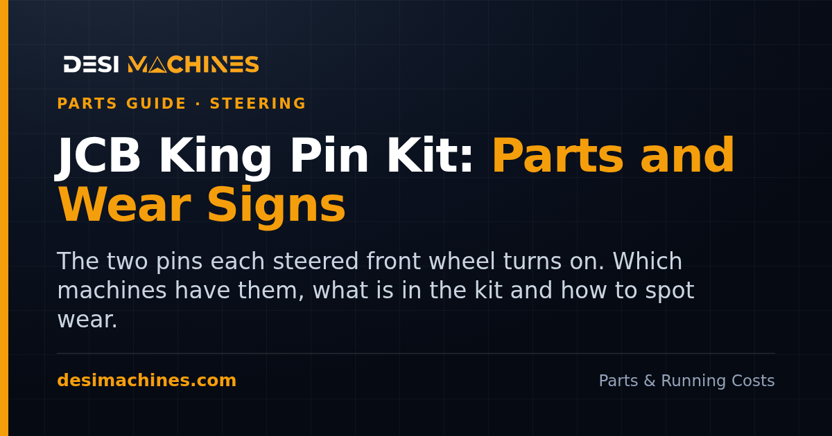 Backhoe Loader (JCB) and Grader King Pin Kit: Parts, Wear Signs and Fitment