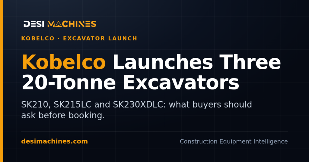 Kobelco SK230XDLC, SK215LC and SK210: Three 20-Tonne Excavators Launched in India