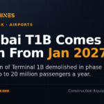 DesiMachines card: Mumbai Airport Terminal 1B north section demolition from January 2027