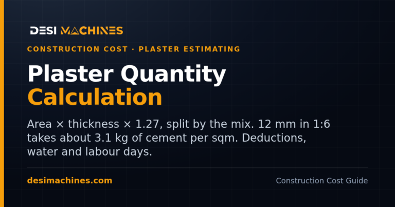 Plaster Quantity Calculation: Cement, Sand, Water and Labour per Sqm