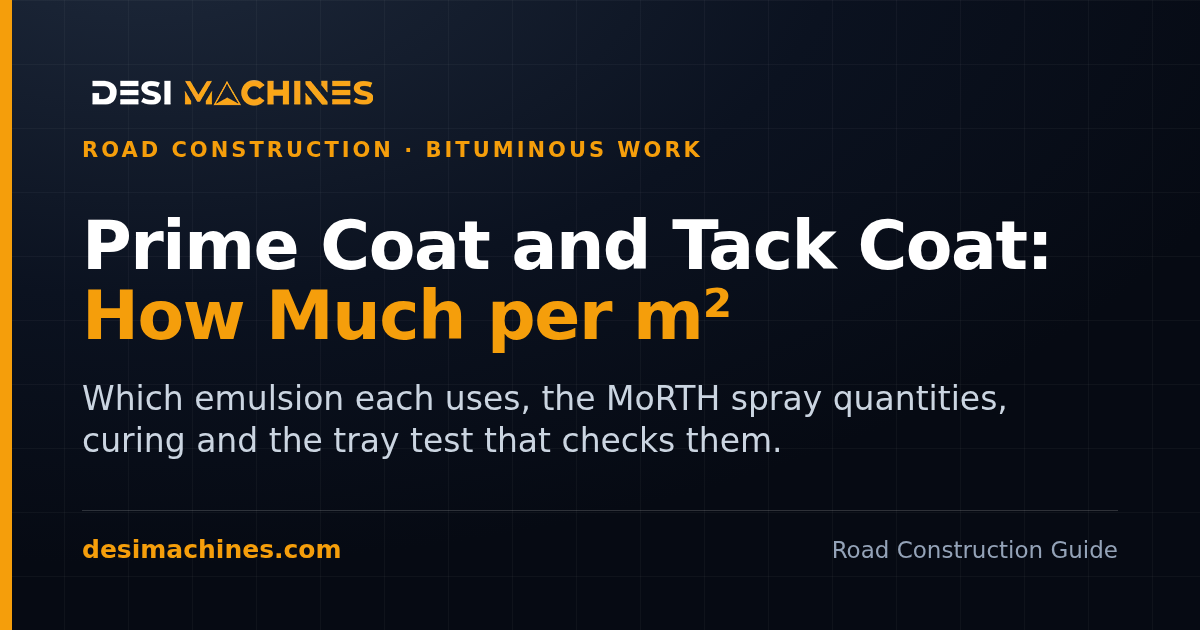 Prime Coat and Tack Coat in Road Construction: How Much per m²