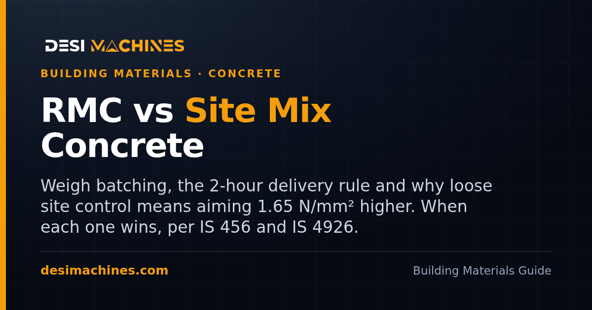 RMC vs Site Mix Concrete: Quality, Cost Drivers and When Each Wins