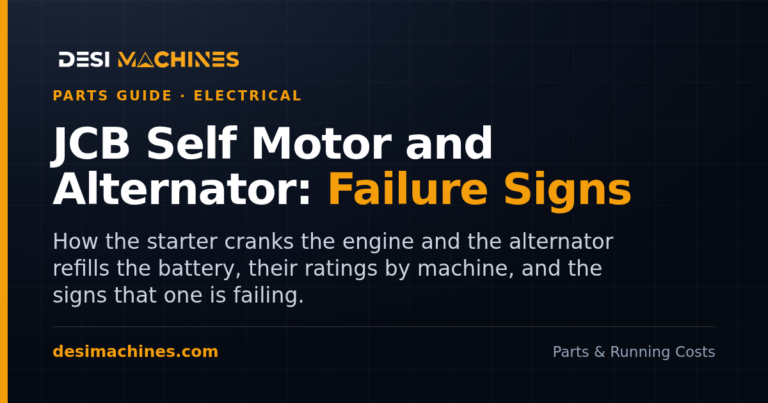 Backhoe Loader (JCB) and Excavator Self Motor and Alternator: Failure Signs and Ratings