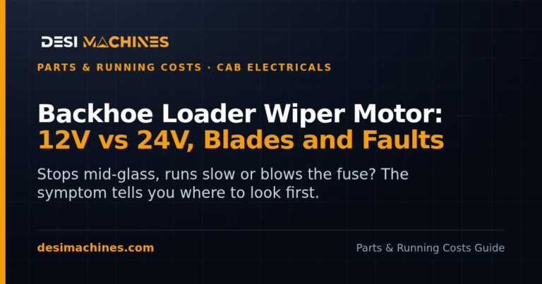 Backhoe Loader (JCB) Wiper Motor and Blades: 12V vs 24V, Sizes and Faults